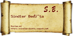 Sindler Beáta névjegykártya